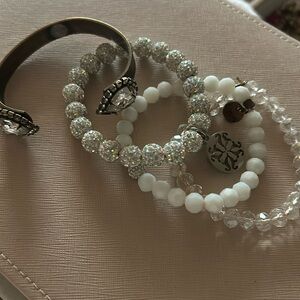 White Bracelet Stack